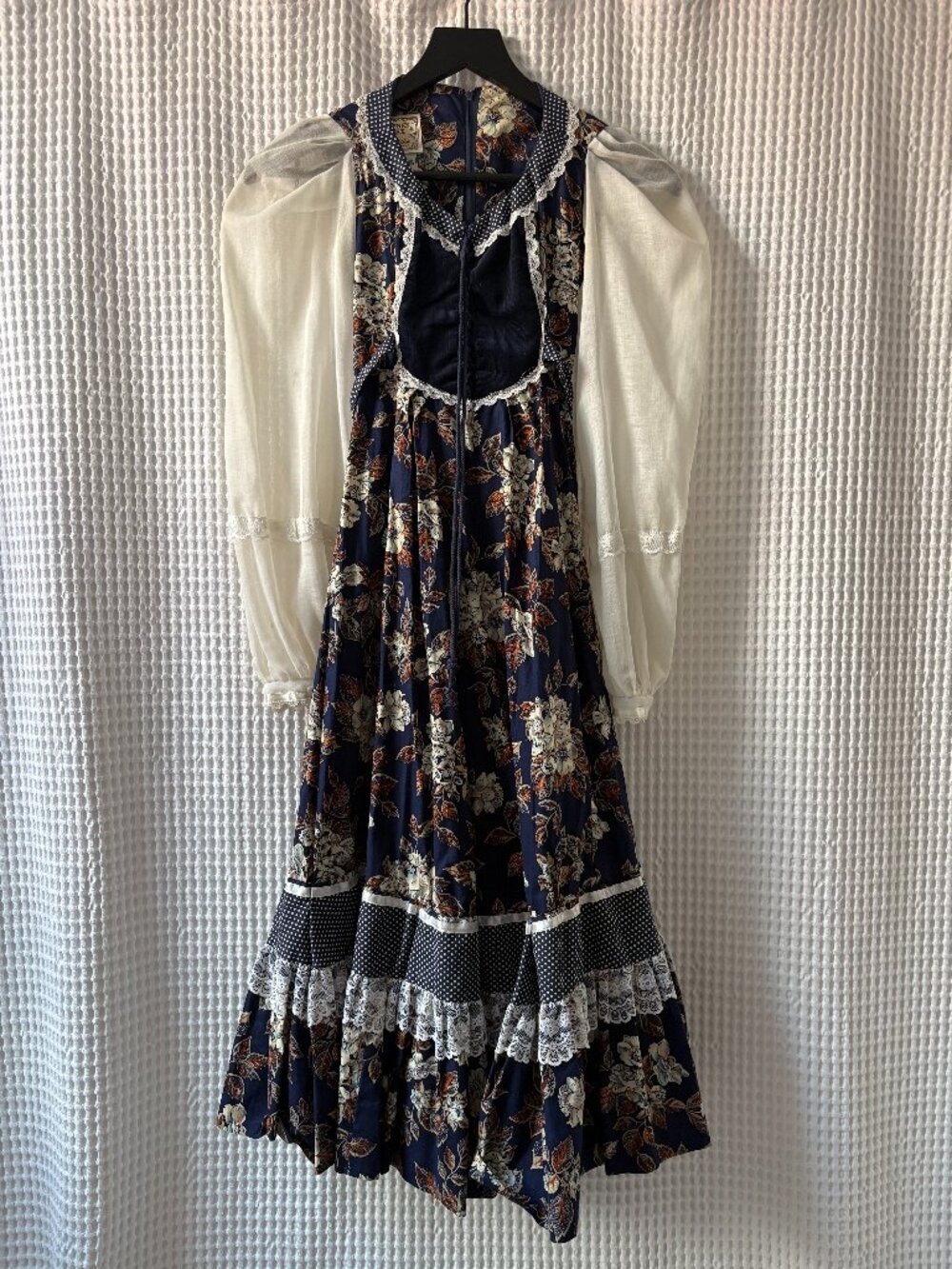 Gunne Sax Jessica McClintock 1970s prairie cottagecore midi dress size 5 READ